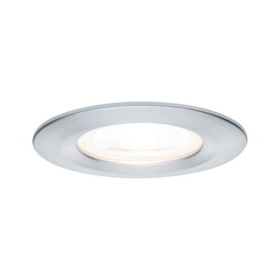 Kit  spot encastr Nova rd fixe LED IP44 1x6,5W 2700 K 230V GU10 51mm alu tour/alu zinc (93443)