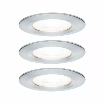 Kit  spot encastr� Nova rd fixe LED IP44 3x6,5W 2700 K 230V GU10 51mm alu tour/alu zinc (93444)