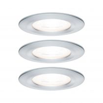 Kit  spot encastré Nova rd fixe LED IP44 3x6,5W 2700 K 230V GU10 51mm alu tour/alu zinc (93444)