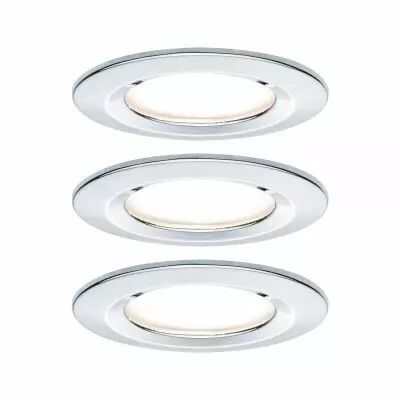 Kit  spot encastr� Nova rd fixe LED IP44 3x6,5W 2700K 230 V GU10 51 mm chrome/alu zinc (93445)