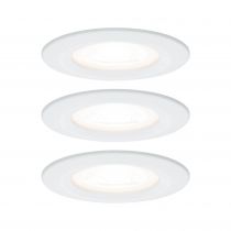 Kit  spot encastré Nova rd fixe LED IP44 3x6,5W 2700K 230V GU10 51mm Blanc dépoli/Alu zinc (93442)