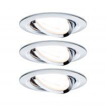 Kit  spot encastré Nova rd orientable LED 3x6,5W 2700K 230 V GU10 51 mm chrome/alu zinc (93434)