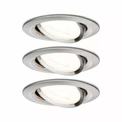 Kit  spot encastr� Nova rond noir LED 3 nivgrad 3x6,5W 230V GU10 51mm Acier bross�/Alu zinc (93465)