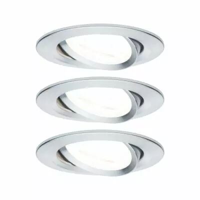 Kit  spot encastr� Nova rond noir LED 3 nivgrad 3x6,5W 230V GU10 51mm Alu tourn/Alu zinc (93469)