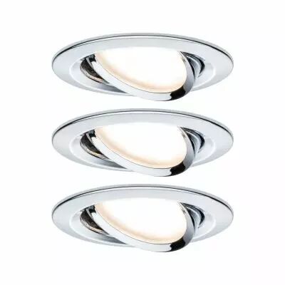 Kit  spot encastr� Nova rond noir LED 3 nivgrad 3x6,5W 230V GU10 51mm Chrome/Alu zinc (93470)