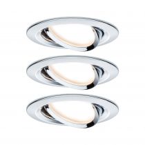 Kit  spot encastré Nova rond noir LED 3 nivgrad 3x6,5W 230V GU10 51mm Chrome/Alu zinc (93470)