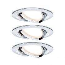 Kit  spot encastré Nova rond noir LED 3 nivgrad 3x6,5W 230V GU10 51mm Chrome/Alu zinc (93470)