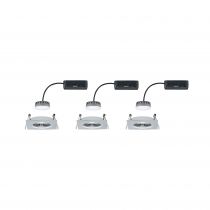 Kit 3 encastrés LED Coin Slim IP44 carré 6,8 W alu Kit de 3 à intensité variable (93895)