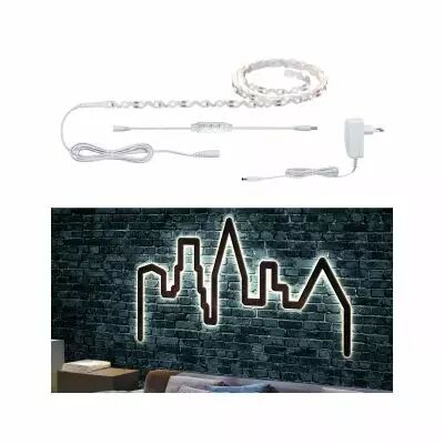 Kit bande LED FlexLED 3D 1,5m Blanc chaud 5W 230V/12V 6VA Blanc (78961)