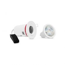 KIT BBC 6W SUPPORT SPOT BBC ROND BLC FIXE + GU10 DIM 3000K (77187)