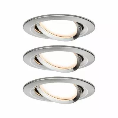 Kit de 3 spots encastr�s LED Coin Slim IP23 rond 6,8 W acier � intensit� variable et orientables (93878)