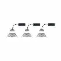 Kit de 3 spots encastrés LED Coin Slim IP23 rond 6,8 W acier à intensité variable et orientables (93878)