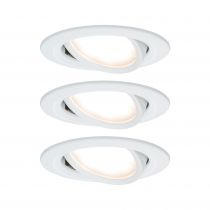 Kit de 3 spots encastrés LED Coin Slim IP23 rond 6,8 W blanc à intensité variable et orientables (93875)