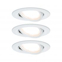 Kit de 3 spots encastrés LED Coin Slim IP23 rond 6,8 W blanc à intensité variable et orientables (93875)