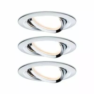 Kit de 3 spots encastr�s LED Coin Slim IP23 rond 6,8 W chrome � intensit� variable et orientables (93880)