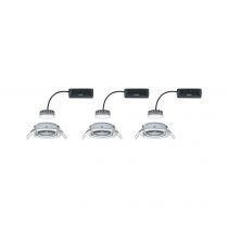 Kit de 3 spots encastrés LED Coin Slim IP23 rond 6,8 W chrome à intensité variable et orientables (93880)