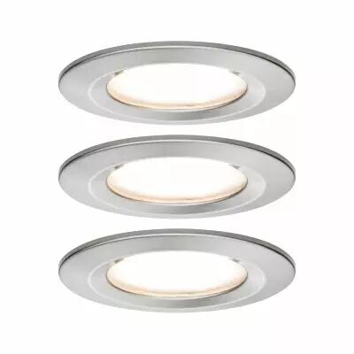Kit de 3 spots encastr�s LED Coin Slim IP44 rond 6,8 W acier � intensit� variable (93873)