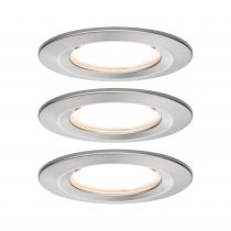 Kit de 3 spots encastrés LED Coin Slim IP44 rond 6,8 W acier à intensité variable (93873)