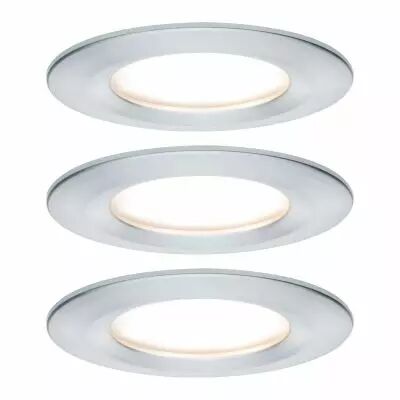 Kit de 3 spots encastr�s LED Coin Slim IP44 rond 6,8 W alu � intensit� variable (93901)