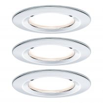 Kit de 3 spots encastrs LED Coin Slim IP44 rond 6,8 W chrome  intensit variable (93874)