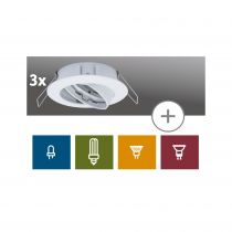 Kit de 3 spots encastrs orientable max.3x50W blanc (99742)