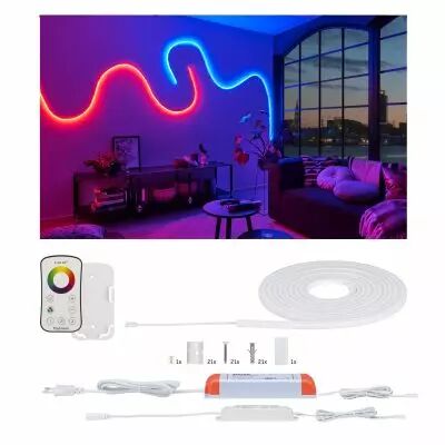 Kit de base Function MaxLED Flow 5m RGB Contr radio 2,4 GHz _W 230/24V _VA blanc (70967)