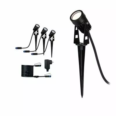 Kit de base spot Plug & Shine IP65 3,5W Blanc chaud fourni avec c�ble, transfo et spot (94373)