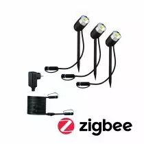 Kit de base ZigBee Plug & Shine spot Pike RGBW 3x4W 24V 40° IP44 anthracite (94284)