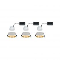 Kit enc Cole Coin 3Stepdim rond fixe LED 3x6,5W 2700K 230V Blanc/doré mat/pla (93406)