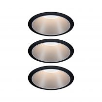 Kit enc Cole Coin 3Stepdim rond fixe LED 3x6,5W 2700K 230V noir/argent mat/Pla (93408)