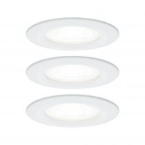 Kit enc Nova rd fixe LED IP44 3x6,5W 4000K 230V GU10 51mm Blanc dép/Alu zinc (92980)