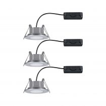 Kit Encastré Calla IP65 WhiteSwitch rd noir 3x550lm 5,5W 230V chrome dép (93095)