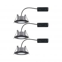 Kit Encastré Calla IP65 WhiteSwitch rd noir 3x550lm 5,5W 230V Noir dép (93096)