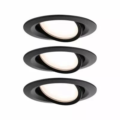 Kit Encastr� Nova Plus Coin grd rond orient 3x6W 2700K 230V 51mm Noir d�p/Alu (93080)