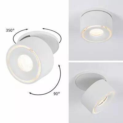 Kit Encastr� Spircle 8W 36� 3000K 230/40V blanc d�poli/Alu (93372)