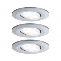 Kit Encastré Vali BBC/IP65 rond orientable LED 3x680lm 3000K 6,5W Chrome dép (93368)