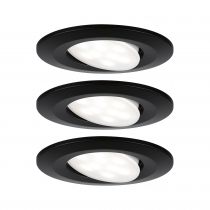 Kit Encastré Vali BBC/IP65 rond orientable LED 3x680lm 3000K 6,5W Noir dép (93369)