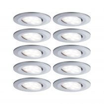 Kit encastrés Calla BBC/IP65 gradable rond orientable LED 10x560lm 4000K 6,5W 230V chrome mat (99925)