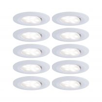Kit encastrés Calla BBC/IP65 rond orientable 10x680lm tunable white 6W 230/12V Blanc dépoli (99922)