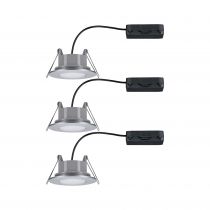 Kit encastrés Calla BBC/IP65 rond orientable LED 3x680lm 4000K 6W 230V chrome mat (99929)