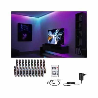 Kit Ruban led 3m Dynamic Rainbow RGB IP20 8,5W 12V CC noir M�tal (78887)