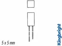 L-1553 gdt led 5mm vert diff. 8mcd carree (L-1553GDT)