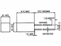 L-1553 gdt led 5mm vert diff. 8mcd carree (L-1553GDT)