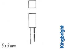 Leds rectangulaires 5 x 5mm