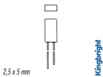 Leds rectangulaires 2,5 x 5mm