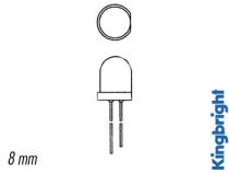 L-793 id led 8mm rouge diff. 20mcd (L-793ID)