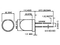 L-793 id led 8mm rouge diff. 20mcd (L-793ID)