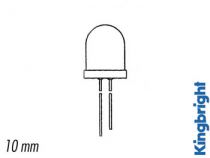 L-813srd/b led 10mm rouge diff. 200mcd (L-813SRD-B)