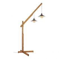 LAMPADAIRE EN BOIS - 2 X SUSPENSIONS E27 - Gamme michio