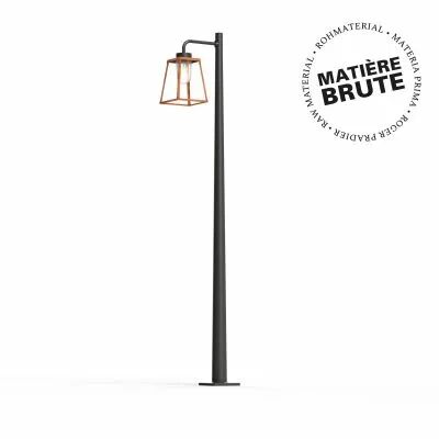 Lampadaire Lampiok 2 N�4 Cuivre brut 082 - Gris noir Diffuseur opale (178012082)